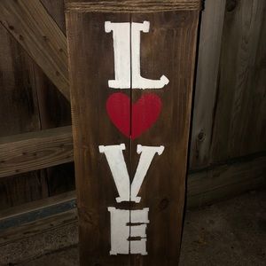 Love wood sign
